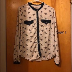 Cheetah Button Down Blouse
